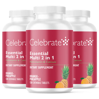 Essential Multi 2'si 1 Arada Multivitamin ile Kalsiyum, Çiğnenebilir