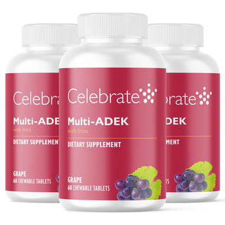 Multi-ADEK Vitamin with 60mg Iron, Chewable, Grape