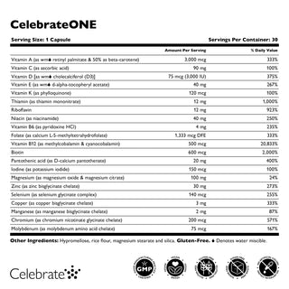 CelebrateONE Once Daily Bariatric Multivitamin χωρίς σίδηρο, κάψουλες