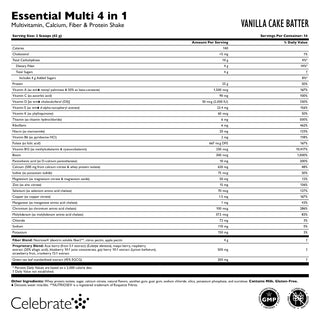 Essential Multi 4 σε 1 πολυβιταμίνη με ασβέστιο + πρωτεΐνη, σκόνη