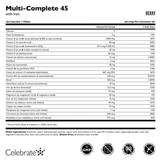Multi-Complete 45 Βαριατρική πολυβιταμίνη με σίδηρο, μασώμενη