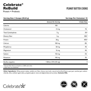 Celebrate® ReBuild Protein + Probiotic, σκόνη