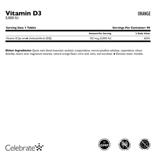 Vitamin D3 125mcg (5.000 IU) Quick-Melt, Orange