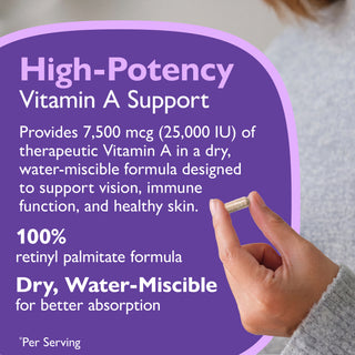 Βιταμίνη Α 7.500mcg (25.000 IU), Κάψουλες