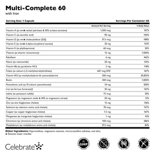 Multi-Complete 60 Βαριατρική πολυβιταμίνη με σίδηρο, μασώμενο, Tropical