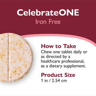 CelebrateONE Once Daily Bariatric Multivitamin χωρίς σίδηρο, μασώμενο