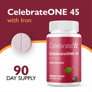 CelebrateONE 45 Μία φορά την ημέρα βαριατρική πολυβιταμίνη με σίδηρο, μασώμενη
