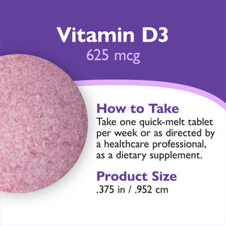 Βιταμίνη D3 625mcg (25.000 IU), Quick-Melt, Berry