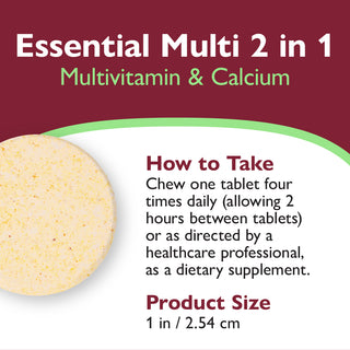 Essential Multi 2 σε 1 πολυβιταμίνη με ασβέστιο, μασώμενο