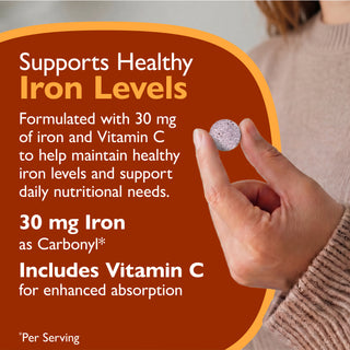 Σίδηρος 30 mg + Βιταμίνη C, Μασώμενο, Grape 