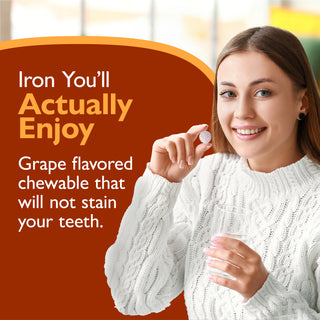 Σίδηρος 30 mg + Βιταμίνη C, Μασώμενο, Grape 