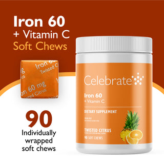 Σίδηρος 60 mg + Βιταμίνη C, Μαλακά μασήματα, Twisted Citrus