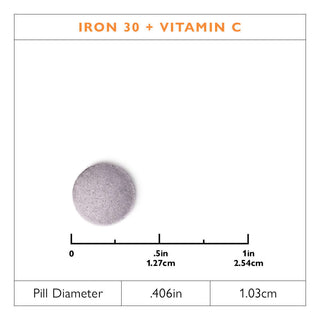 Σίδηρος 30 mg + Βιταμίνη C, μη μασώμενο δισκίο