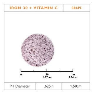 Σίδηρος 30 mg + Βιταμίνη C, Μασώμενο, Grape 